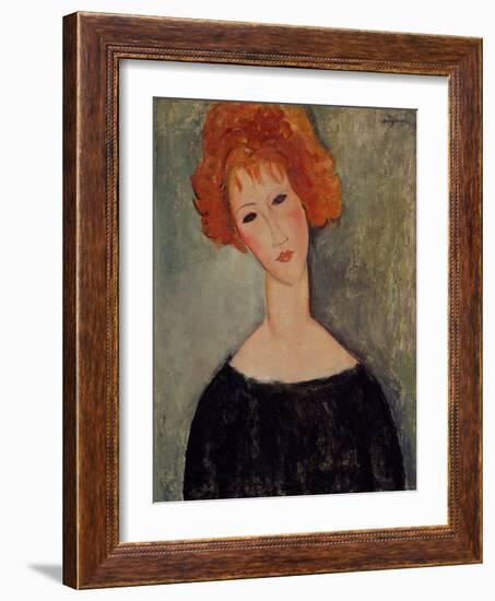 Red Head-Amedeo Modigliani-Framed Premium Giclee Print