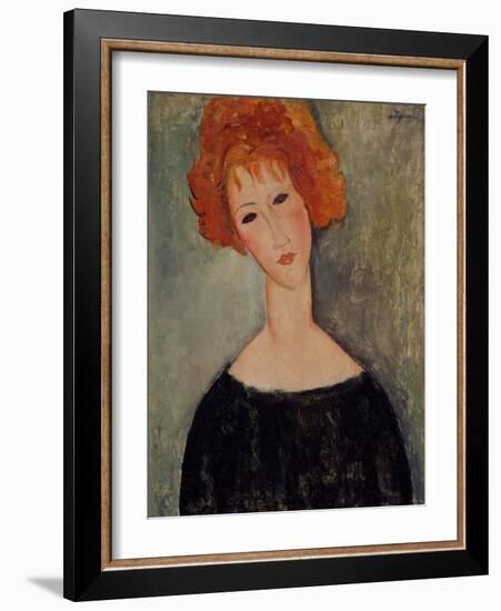 Red Head-Amedeo Modigliani-Framed Premium Giclee Print