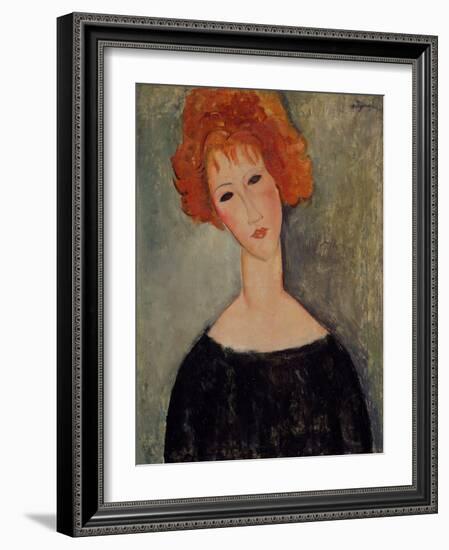 Red Head-Amedeo Modigliani-Framed Premium Giclee Print