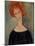 Red Head-Amedeo Modigliani-Mounted Giclee Print