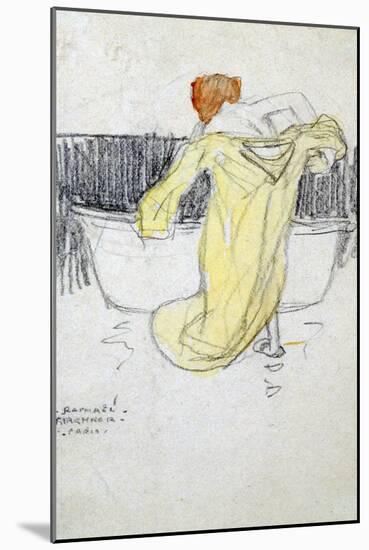 Red-Headed Woman ... in the Bathroom, C1900-1917-Raphael Kirchner-Mounted Giclee Print