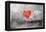 Red Heart Graffiti Over Grunge Cement Wall-Billyfoto-Framed Stretched Canvas