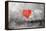 Red Heart Graffiti Over Grunge Cement Wall-Billyfoto-Framed Stretched Canvas