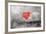 Red Heart Graffiti Over Grunge Cement Wall-Billyfoto-Framed Art Print