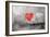 Red Heart Graffiti Over Grunge Cement Wall-Billyfoto-Framed Art Print