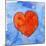 Red Heart on Blue, 2011-Jennifer Abbott-Mounted Giclee Print