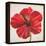 Red Hibiscus-Patricia Pinto-Framed Stretched Canvas