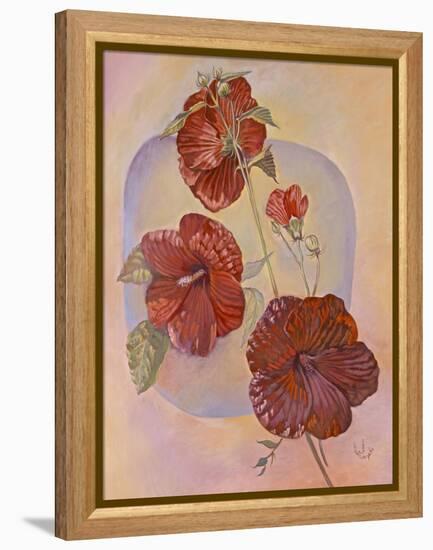 Red Hibiscus-Judy Mastrangelo-Framed Premier Image Canvas