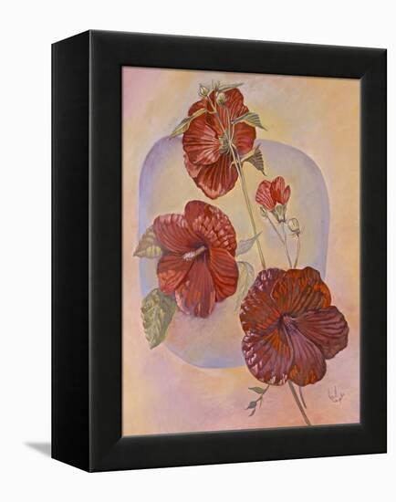 Red Hibiscus-Judy Mastrangelo-Framed Premier Image Canvas