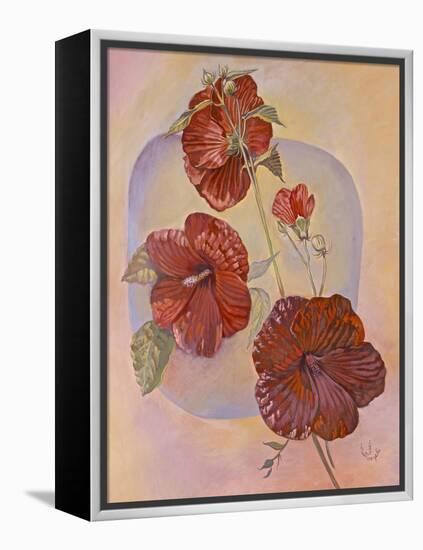 Red Hibiscus-Judy Mastrangelo-Framed Premier Image Canvas