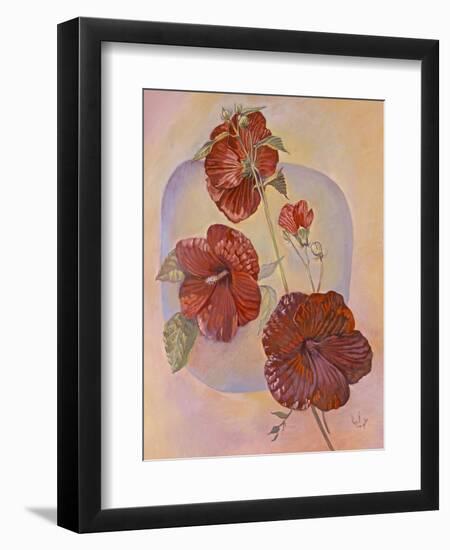 Red Hibiscus-Judy Mastrangelo-Framed Giclee Print