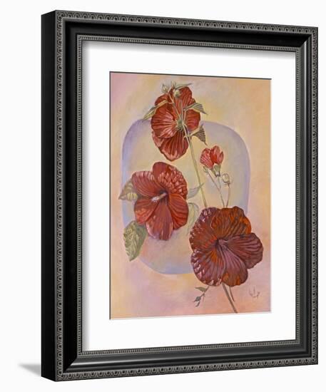 Red Hibiscus-Judy Mastrangelo-Framed Giclee Print