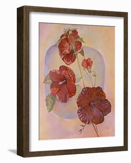 Red Hibiscus-Judy Mastrangelo-Framed Giclee Print