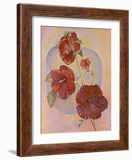 Red Hibiscus-Judy Mastrangelo-Framed Giclee Print