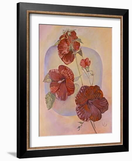 Red Hibiscus-Judy Mastrangelo-Framed Giclee Print