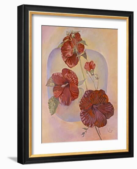 Red Hibiscus-Judy Mastrangelo-Framed Giclee Print