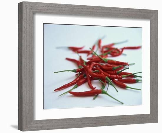 Red Hot Chillies on a White Sheet-Charcrit Boonsom-Framed Photographic Print