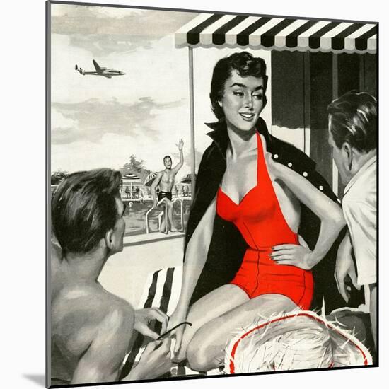 Red Hot Woman  - Saturday Evening Post "Leading Ladies", May 22, 1954 pg.83-Artist Unkown-Mounted Giclee Print