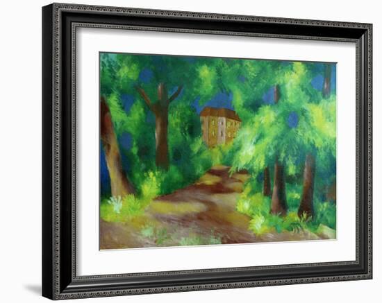 Red house in a park 1914-Auguste Macke-Framed Giclee Print