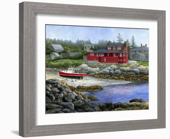 Red House, Red Boat-John Morrow-Framed Giclee Print