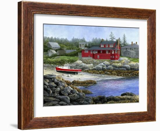 Red House, Red Boat-John Morrow-Framed Giclee Print