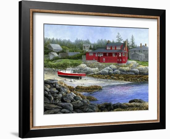 Red House, Red Boat-John Morrow-Framed Giclee Print