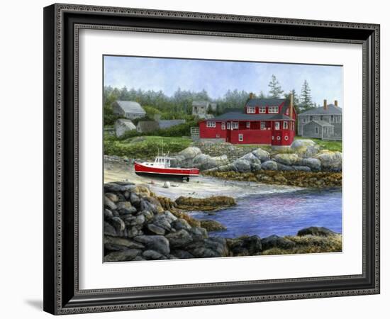 Red House, Red Boat-John Morrow-Framed Giclee Print