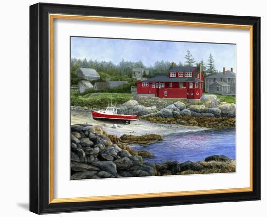 Red House, Red Boat-John Morrow-Framed Giclee Print