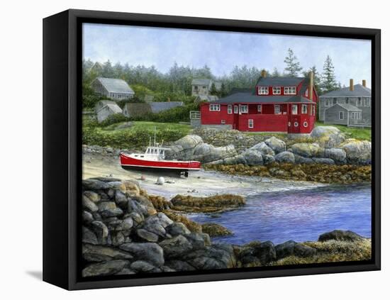 Red House, Red Boat-John Morrow-Framed Premier Image Canvas