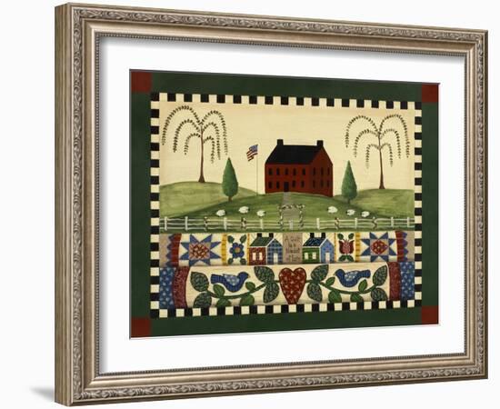 Red House with Quilts-Debbie McMaster-Framed Giclee Print