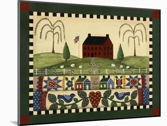 Red House with Quilts-Debbie McMaster-Mounted Giclee Print
