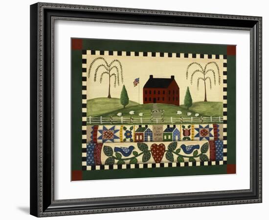 Red House with Quilts-Debbie McMaster-Framed Giclee Print