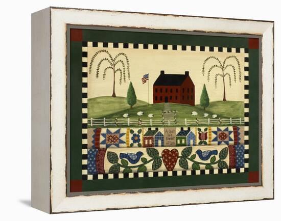 Red House with Quilts-Debbie McMaster-Framed Premier Image Canvas
