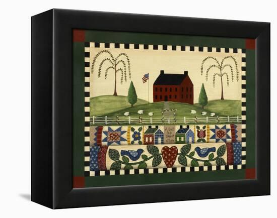 Red House with Quilts-Debbie McMaster-Framed Premier Image Canvas