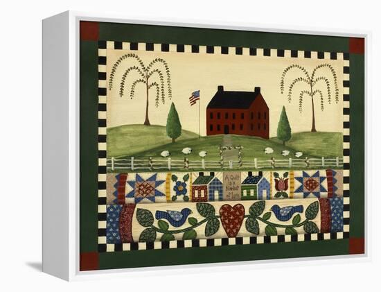 Red House with Quilts-Debbie McMaster-Framed Premier Image Canvas