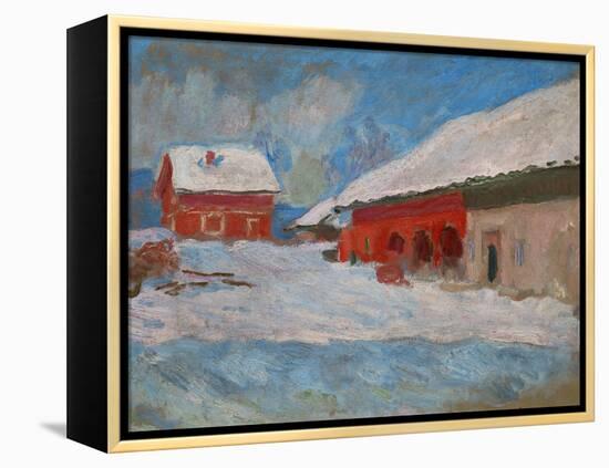 Red Houses at Bjoernegaard, Norway, 1895-Claude Monet-Framed Premier Image Canvas