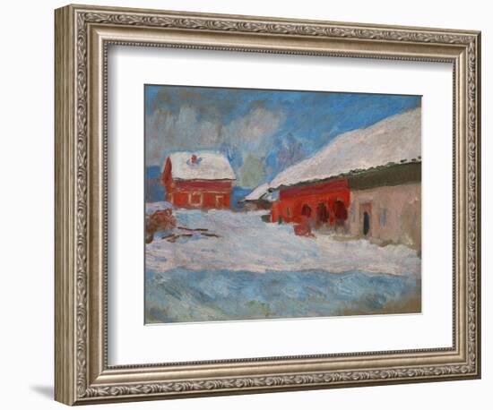 Red Houses at Bjoernegaard, Norway, 1895-Claude Monet-Framed Giclee Print