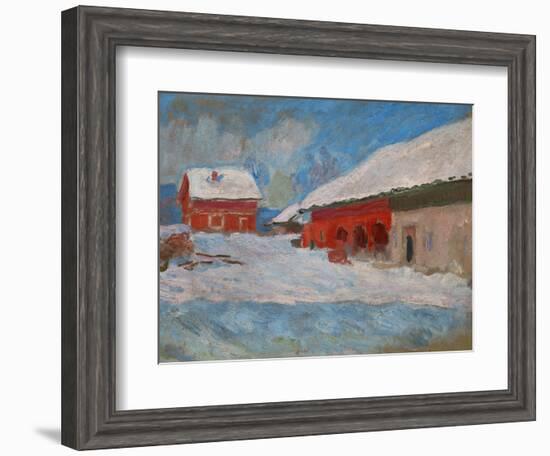 Red Houses at Bjoernegaard, Norway, 1895-Claude Monet-Framed Giclee Print