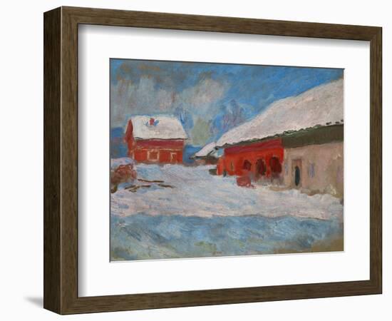 Red Houses at Bjoernegaard, Norway, 1895-Claude Monet-Framed Giclee Print