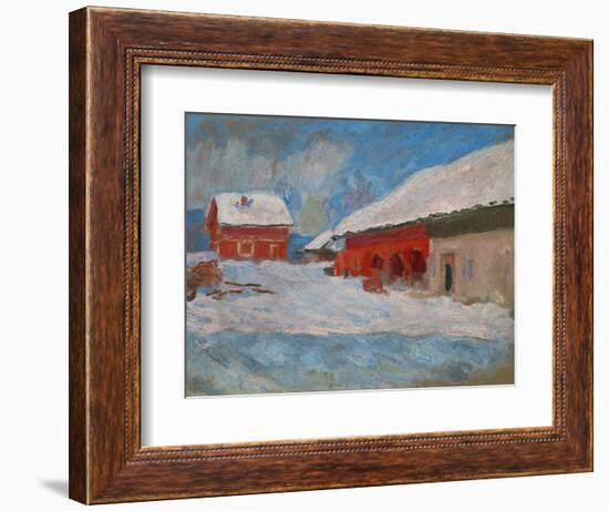 Red Houses at Bjoernegaard, Norway, 1895-Claude Monet-Framed Giclee Print