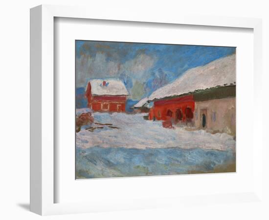 Red Houses at Bjoernegaard, Norway, 1895-Claude Monet-Framed Giclee Print