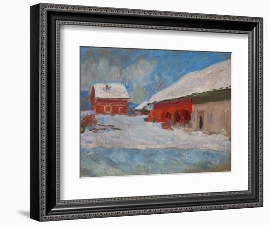 Red Houses at Bjoernegaard, Norway, 1895-Claude Monet-Framed Giclee Print