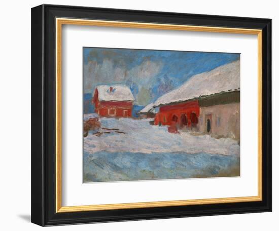 Red Houses at Bjoernegaard, Norway, 1895-Claude Monet-Framed Giclee Print