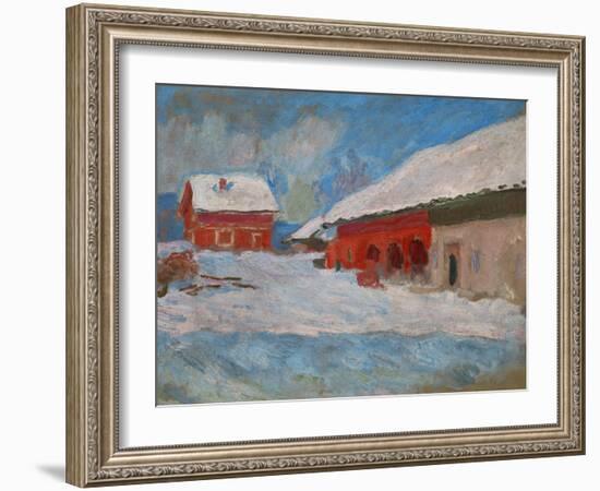 Red Houses at Bjoernegaard, Norway, 1895-Claude Monet-Framed Giclee Print