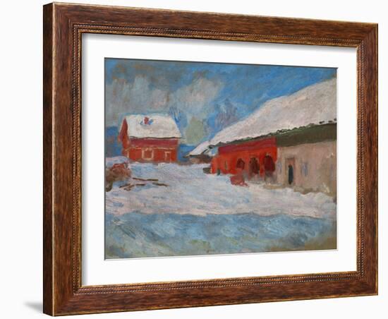 Red Houses at Bjoernegaard, Norway, 1895-Claude Monet-Framed Giclee Print