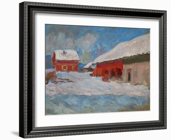 Red Houses at Bjoernegaard, Norway, 1895-Claude Monet-Framed Giclee Print