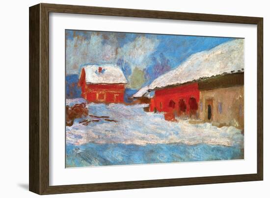 Red Houses-Claude Monet-Framed Art Print