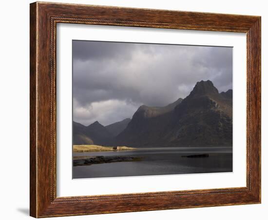 Red Hut on Bank of Fjord, Lofoten Islands, Norway, Scandinavia, Europe-Purcell-Holmes-Framed Photographic Print