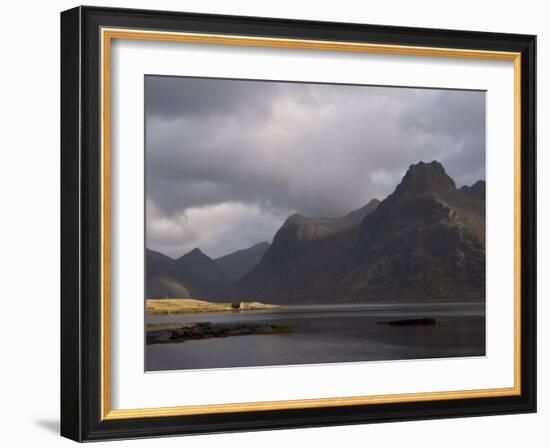 Red Hut on Bank of Fjord, Lofoten Islands, Norway, Scandinavia, Europe-Purcell-Holmes-Framed Photographic Print