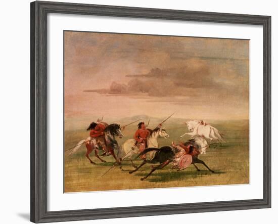 Red Indian Horsemanship-George Catlin-Framed Giclee Print